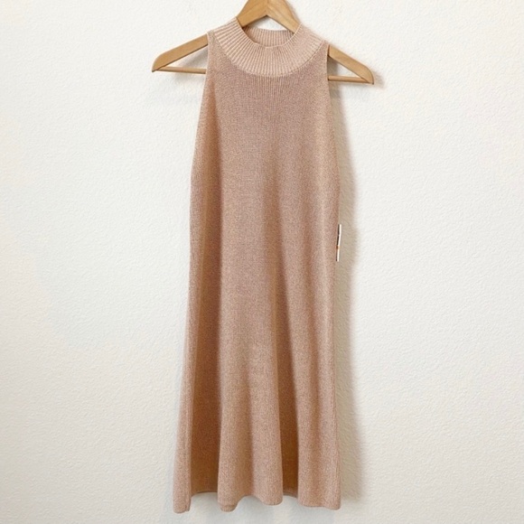 1. State Sleeveless Mock Neck Sweater Dress Light Pink Sparkles  Size Small NWT - Picture 6 of 9